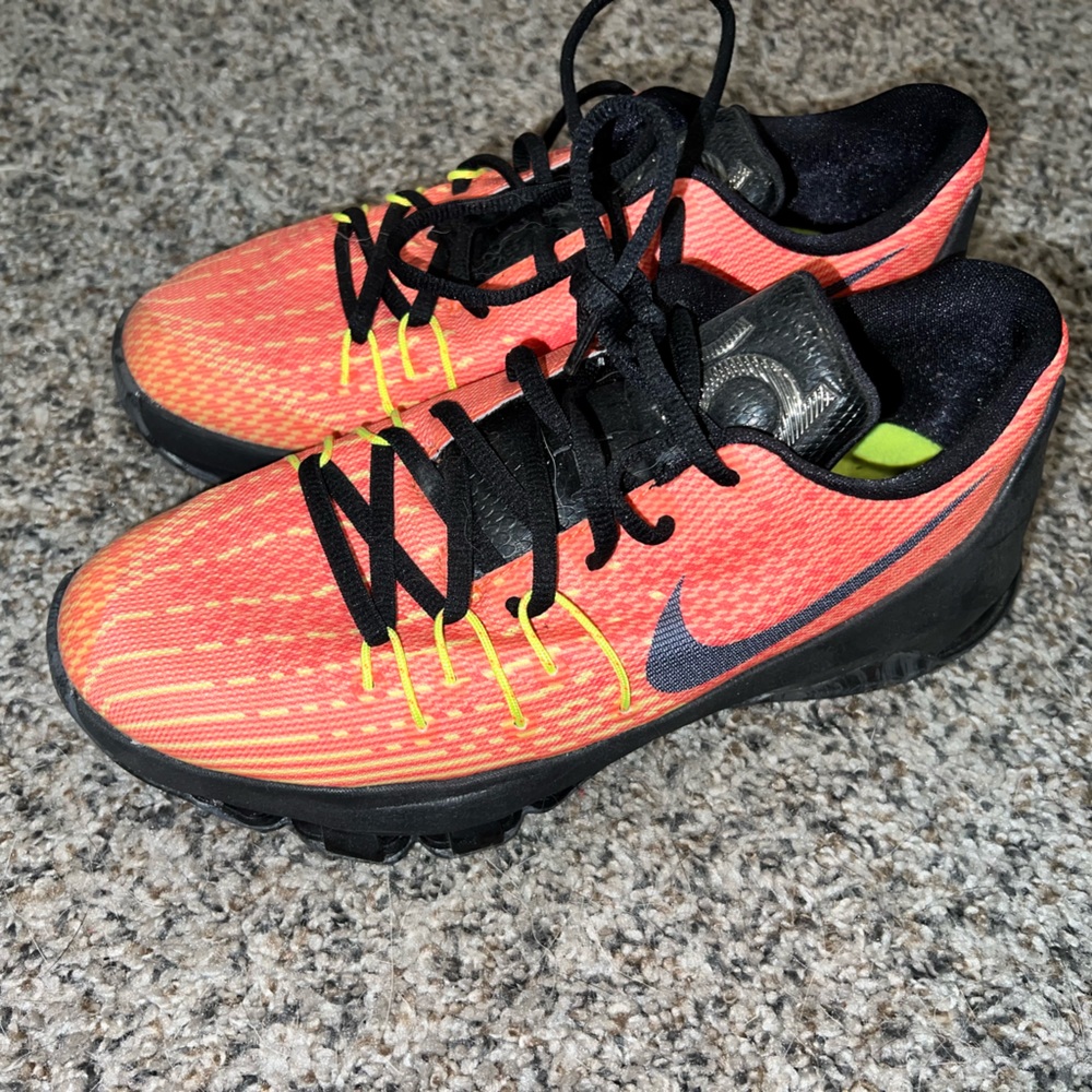 Nike Boys Kevin Durant Orange Running Sneakers Size 5.5 (fits womens size 7)